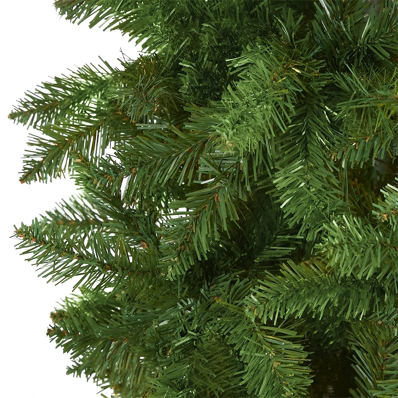 8ft. Unlit Slim Green Mountain Pine Artificial Christmas Tree