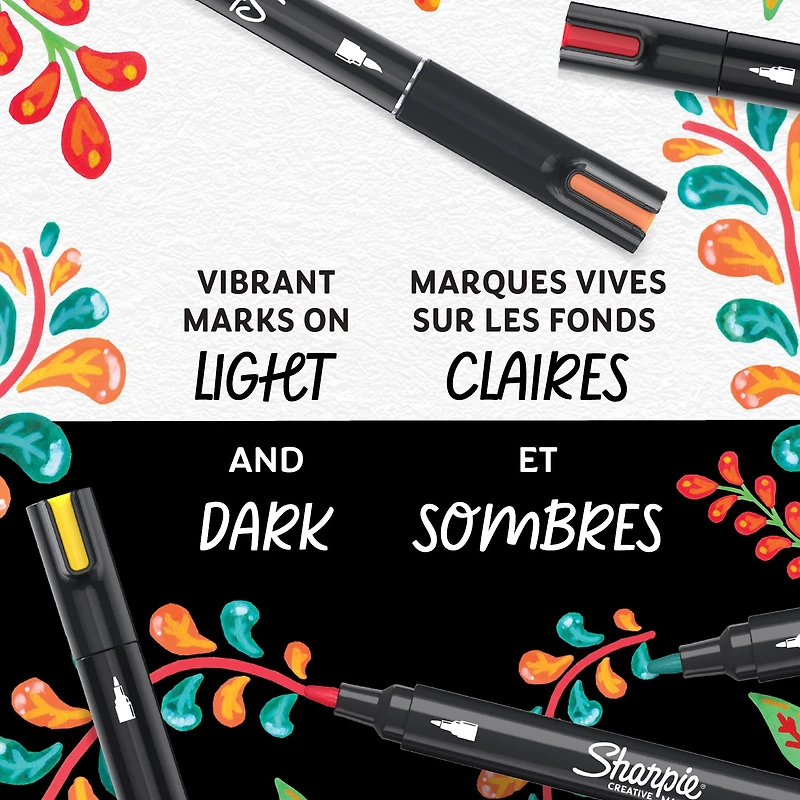 Sharpie® Black & White Brush Tip Creative Markers