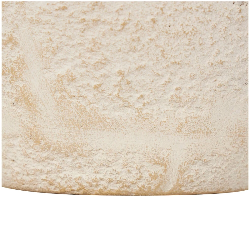 15" Cream Ceramic Hourglass Textured Vase