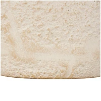 15" Cream Ceramic Hourglass Textured Vase