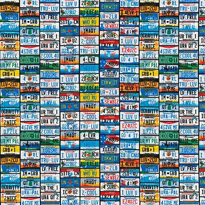 Fabric Traditions License Plates Cotton Fabric