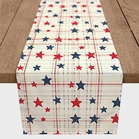 16" x 72" Plaid Star Pattern Cotton Twill Table Runner
