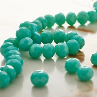 Turquoise Faceted Glass Beads, 6mm by Bead Landing™