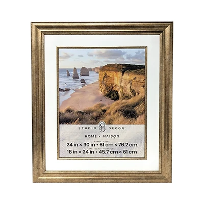 Home Champagne Gold Frame with Beveled Mat by Studio Décor