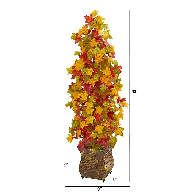 3ft. Autumn Maple Tree in Decorative Metal Planter