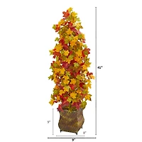 3ft. Autumn Maple Tree in Decorative Metal Planter