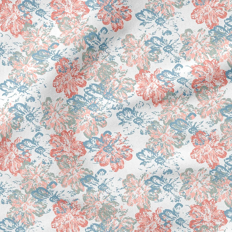 Fabric Editions White Flourish Garden Cotton Fabric