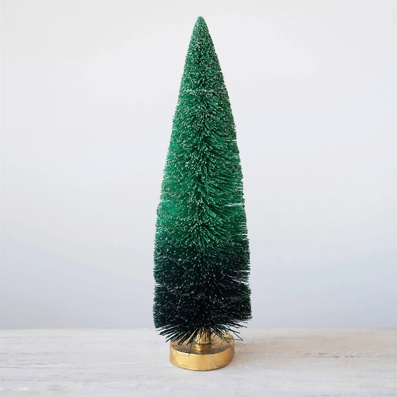Hello Honey® 16.5" Green Ombre Sisal Bottle Brush Tree with Wood Base
