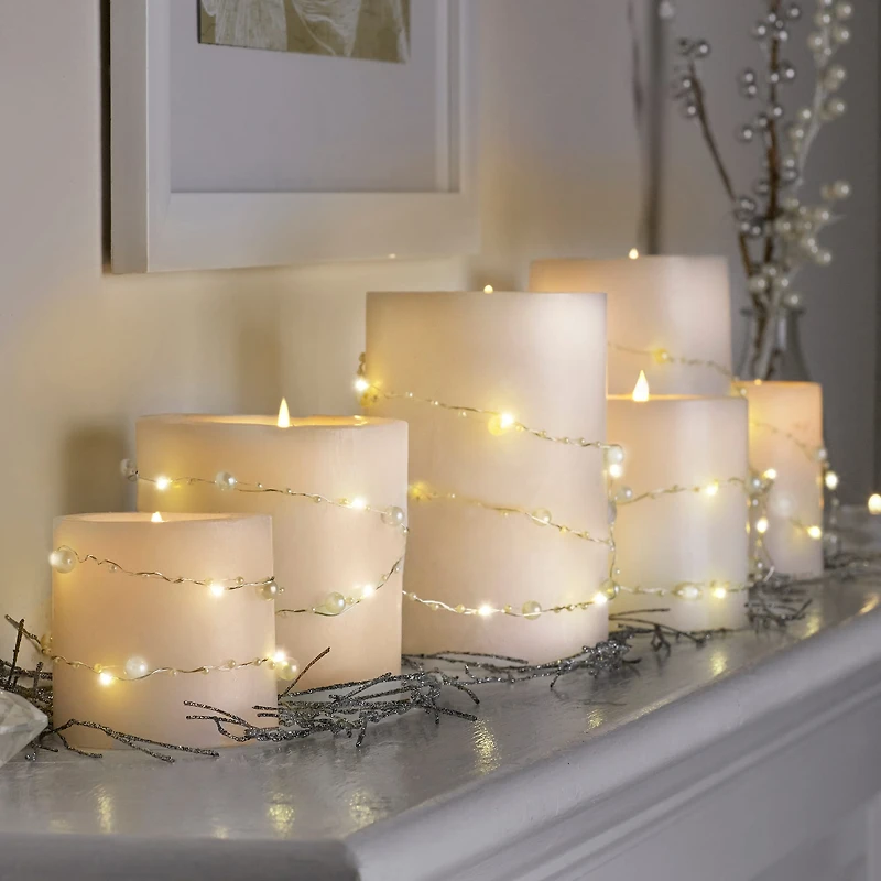 40ct. Warm White Gold Pearl LED String Lights by Ashland®