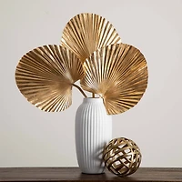 40" Gold Ruffled Fan Palm Stems, 3ct.