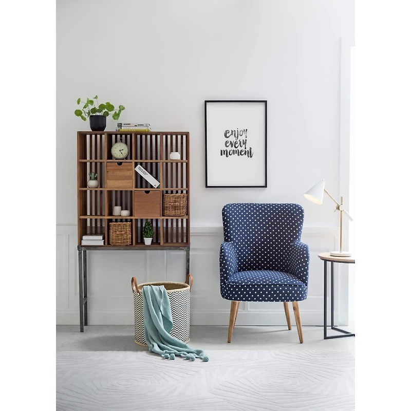 Hello Honey® Blue Cotton Throw with Pom Poms