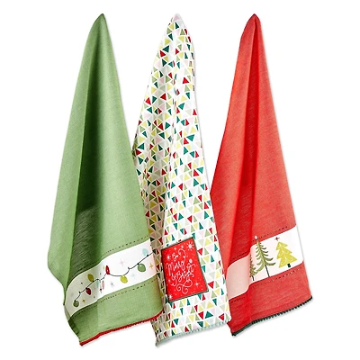 DII® Festive Christmas Embellished Dishtowel Set