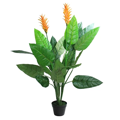4ft. Green & Orange Artificial Bird of Paradise Potted Plant