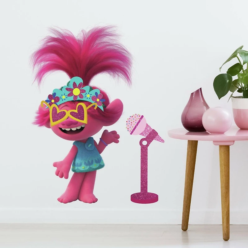 RoomMates Trolls World Tour Poppy Glitter Peel & Stick Giant Decals
