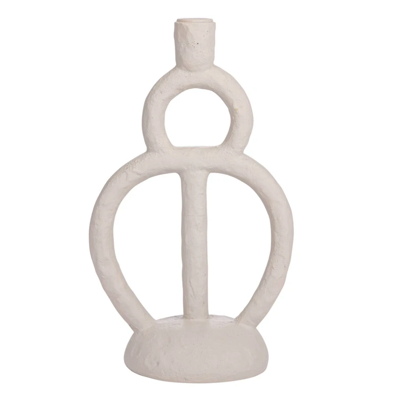 Hello Honey® 12" Ivory Modern Sculptural Taper Candle Holder
