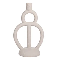 Hello Honey® 12" Ivory Modern Sculptural Taper Candle Holder