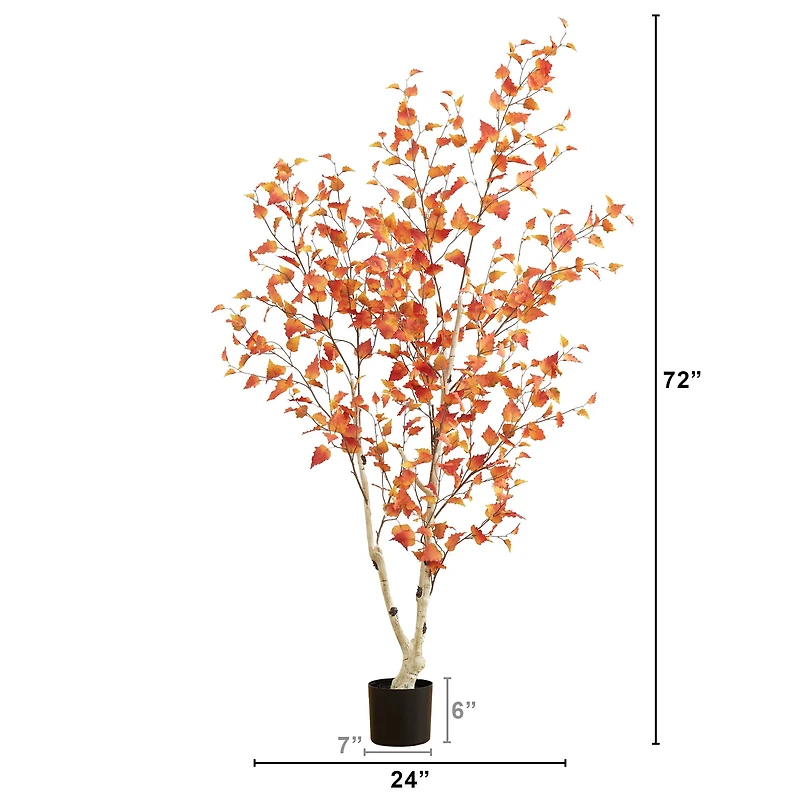 6ft. Autumn Birch Artificial Fall Tree