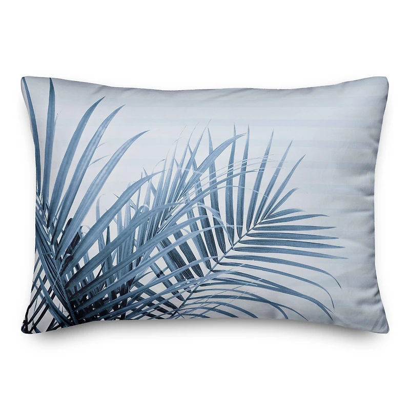Striped Blue Palms Throw Pillow