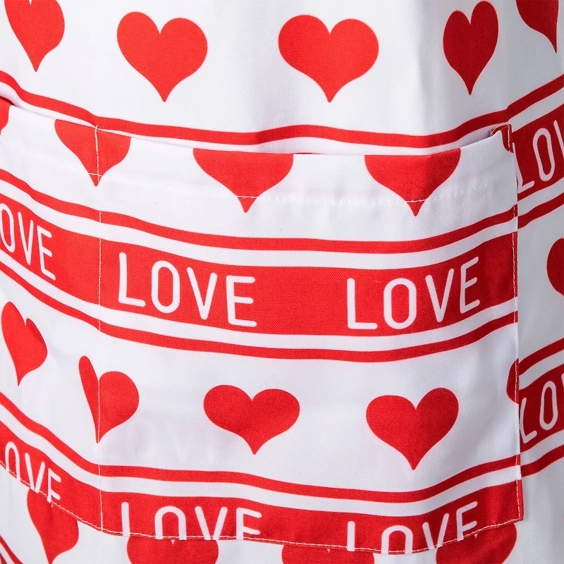 Glitzhome® 31.25" Fabric Valentine's Heart Apron
