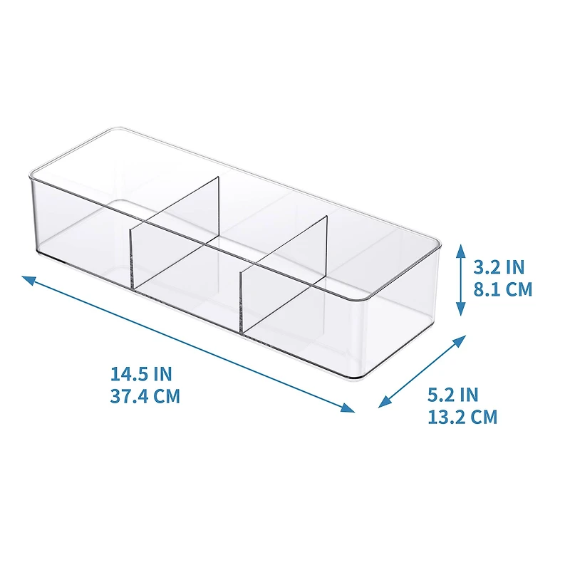 18 Pack: 3-Slot Storage Organizer Bin by Simply Tidy™