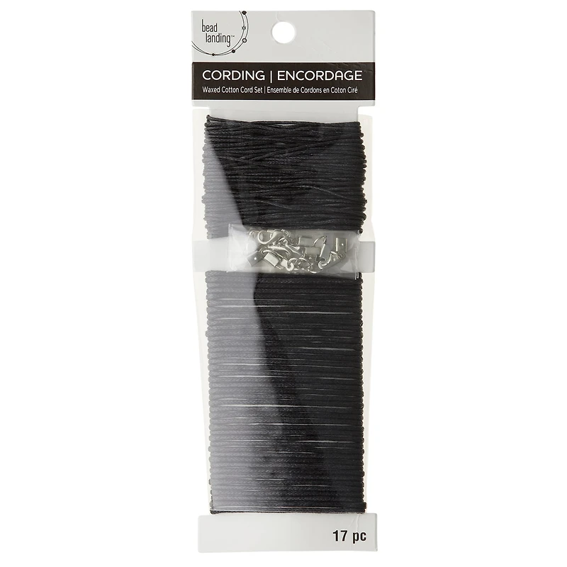 12 Pack: Black Waxed Cotton Cord Set by Bead Landing™