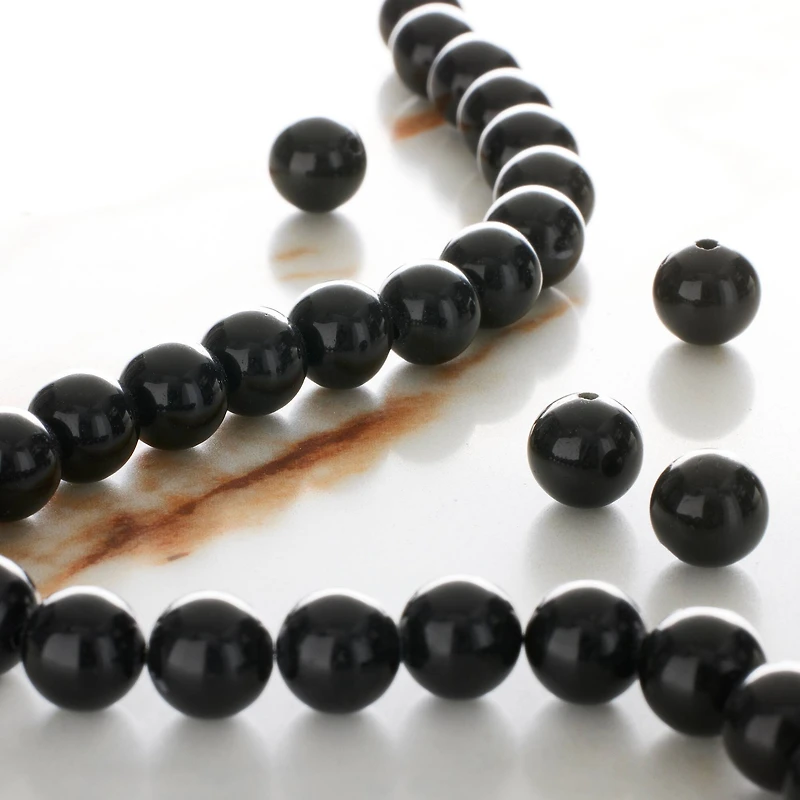 Black Obsidian Round Beads, 8mm by Bead Landing™