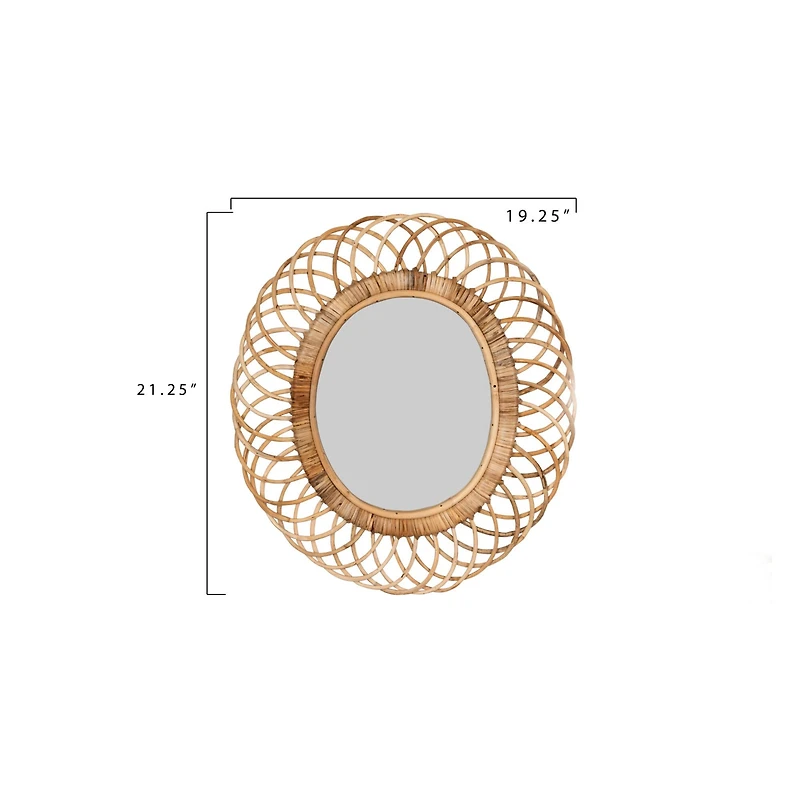 Hello Honey® Oval Woven Bamboo Wall Mirror