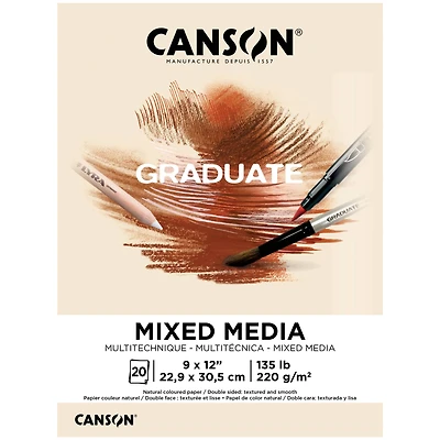 Canson® Graduate Foldover Natural Toned Mixed Media Pad, 9" x 12"
