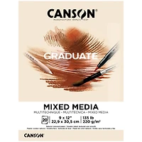 Canson® Graduate Foldover Natural Toned Mixed Media Pad, 9" x 12"