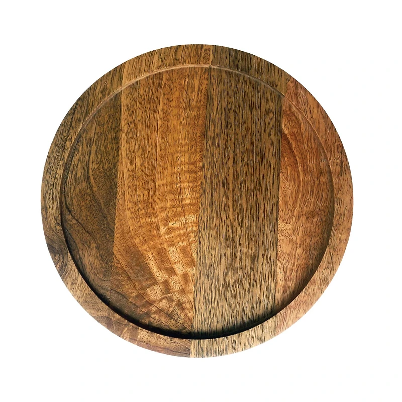 Hello Honey® 10" Round Natural Mango Wood Serving Bowl with Lid
