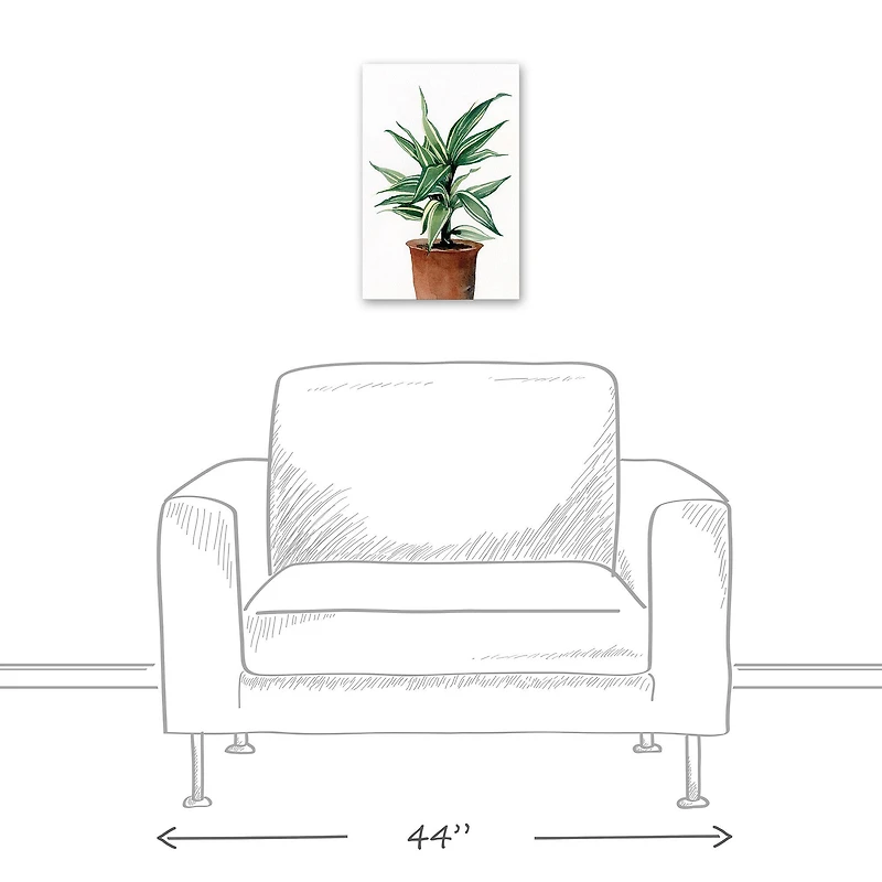 Leafy Green Potted Plant 11" x 14" Canvas Wall Art