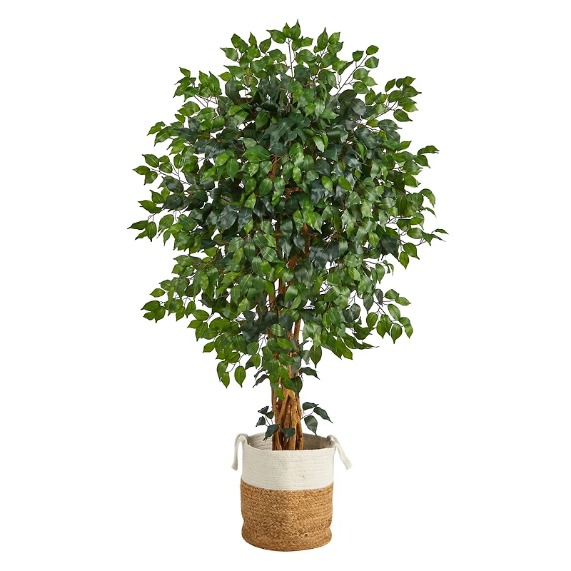 5.5ft. Palace Ficus Artificial Tree with in Handmade Natural Jute and Cotton Planter