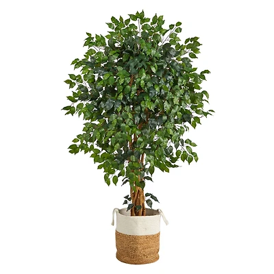 5.5ft. Palace Ficus Artificial Tree with in Handmade Natural Jute and Cotton Planter