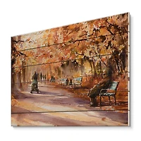 Designart - Road In The Park In Sunny Autumn Day
