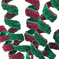 11" Red & Green Glitter Ribbon Curl Pick by Ashland®
