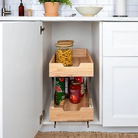 Household Essentials Glidez Wood 2-Tier Cabinet Organizer