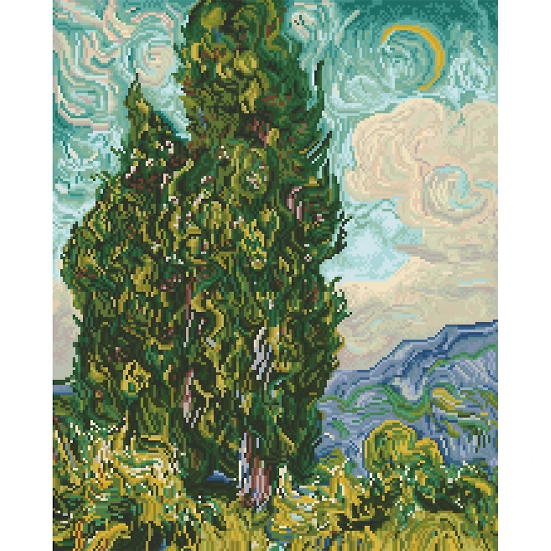 Diamond Dotz® Advanced Cypresses (apres Van Gogh) Diamond Facet Art Kit