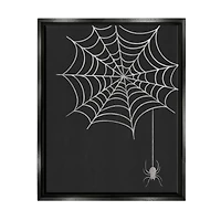 Stupell Industries Dangling Spider Web Insect Framed Floater Canvas Wall Art