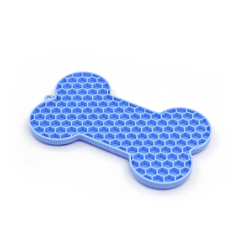 7" Blue Bone Pet Lick Mat by Fab Finds