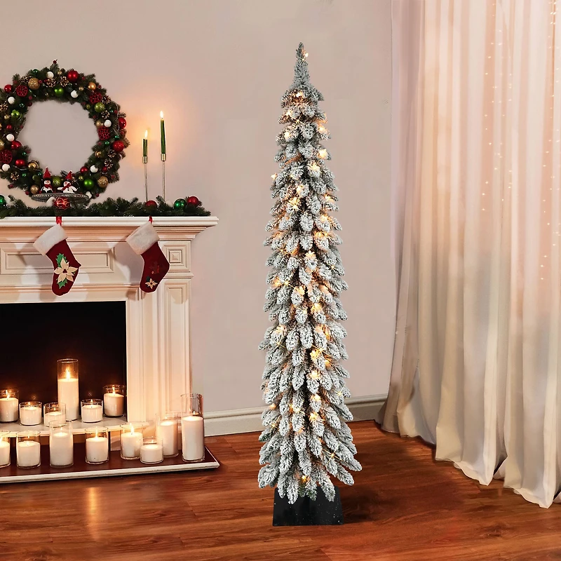 6ft. Pre-Lit Alpine Artificial Christmas Tree, Clear Lights