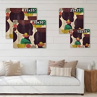 Designart - Ethnic Geometric Silhouette of Afro American III - Modern Print on Natural Pine Wood
