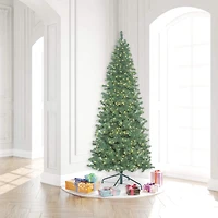 7.5ft. Pre-Lit Slim Oregon Fir Artificial Christmas Tree, Warm White LED Lights