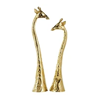 Gold Aluminum Giraffe Sculpture Set