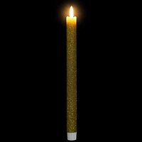 12" Gold Glittered Flameless Taper Candles, 2ct.