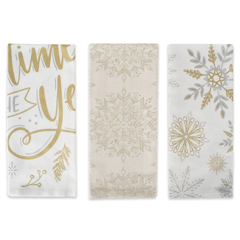 DII® Assorted Winter Sparkle Dishtowel Set