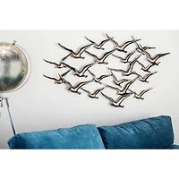 Gold Iron Coastal Birds Wall Décor