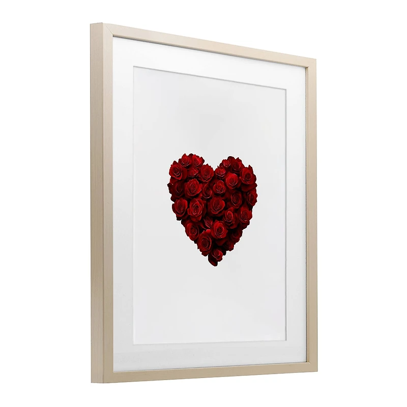 Stupell Industries Heart of Roses Bouquet Framed Print Under Glass Wall Art