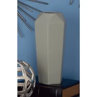 14" Light Gray Matte Stoneware Contemporary Vase
