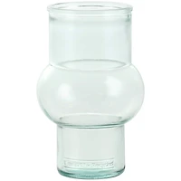 Clear Small Bubble Ribbed Recycled Glass Vase Set
