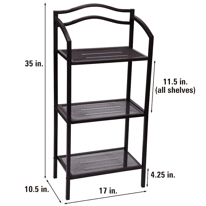 Household Essentials 3-Tier Metal Bathroom Storage Shelf